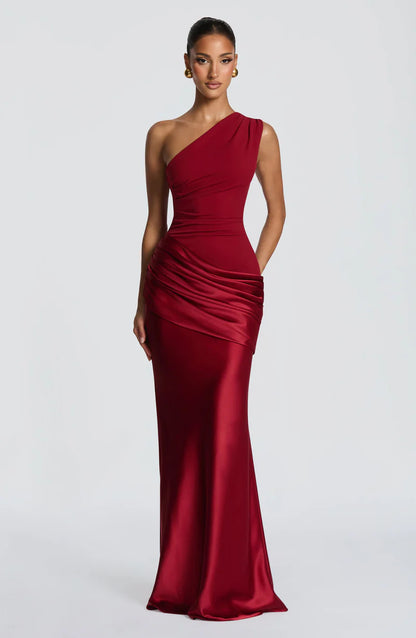 One Shoulder Satin Mermaid Dress