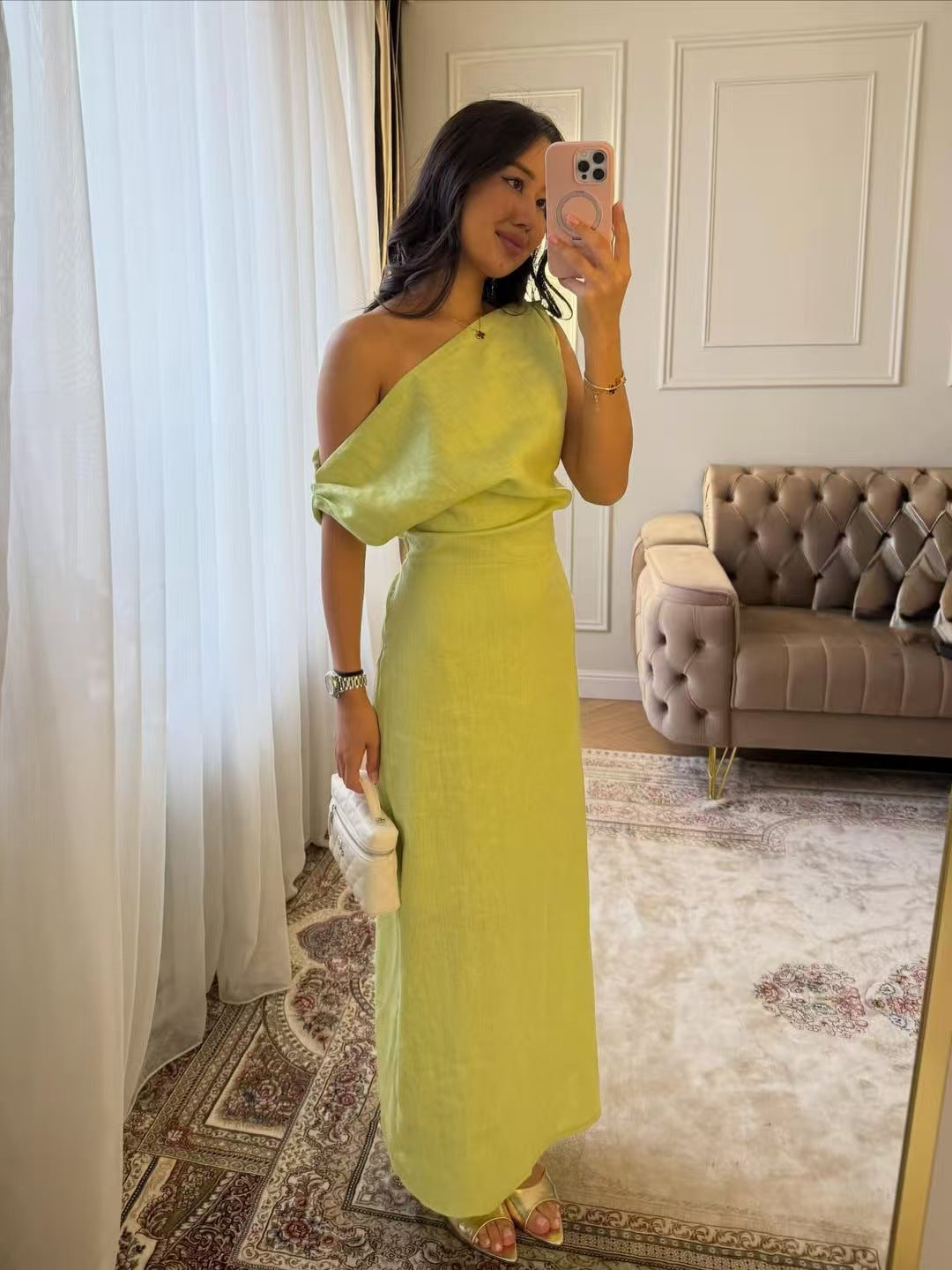 Vestido largo asimetrico
