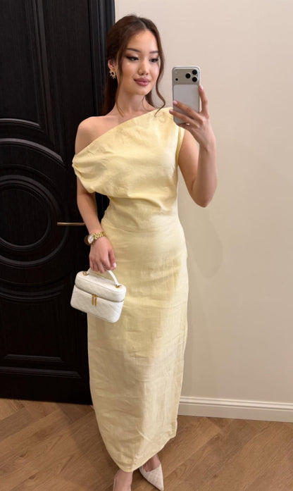 Vestido largo asimetrico