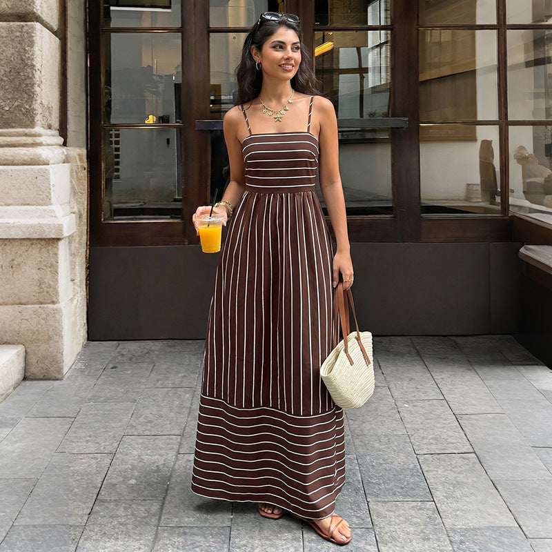 Vestido largo de rayas