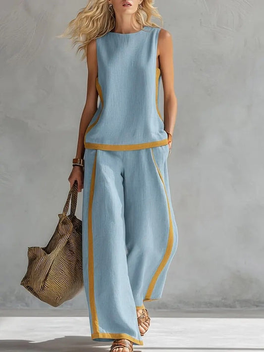 Conjunto de top y pantalón ancho
