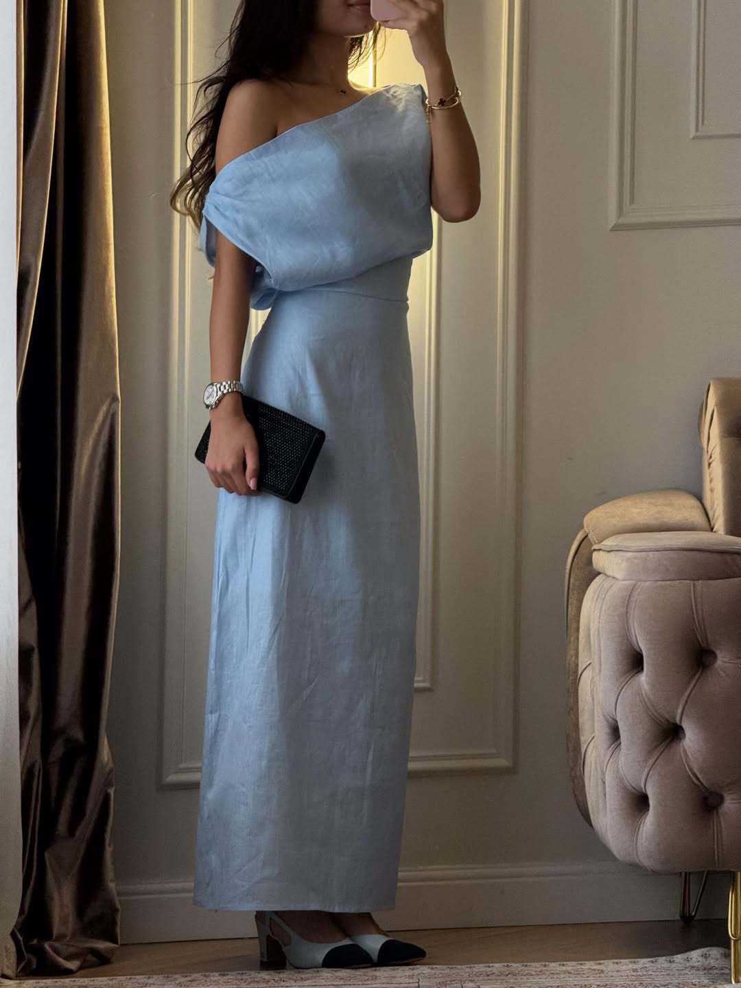 Vestido largo asimetrico