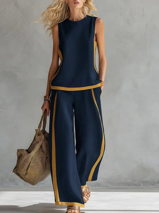 Conjunto de top y pantalón ancho