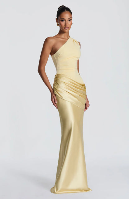 One Shoulder Satin Mermaid Dress